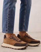 goodin Sneakers chunky din piele pe platformă cu talpă aderentă Calmo Maro