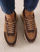 goodin Sneakers chunky din piele pe platformă cu talpă aderentă Calmo Maro