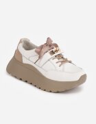 goodin Sneakers din piele naturală decorați cu închidere metalică și fundă din panglică Citlala Albi