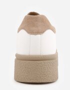 goodin Sneakers minimaliste din piele pe platformă cu aplicație cu strasuri Gorisa Alb cu bej