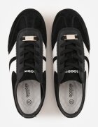 goodin Sneakers Negri Clasici Tenisi din Piele intoarsă naturală Talanashta