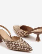 gowin Sandale Maro pe toc pisică cu Model Geometric Arriretta