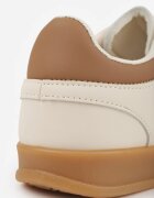 gowin Sneakers Bej-alb în Stilul Tenisilor Clasici Decorați cu Cusături Ivelfia