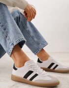 gowin Sneakers Casuale Alb-Negru cu Talpă Plată cu Barete Jereria