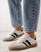 gowin Sneakers Casuale Alb-Negru cu Talpă Plată cu Barete Jereria