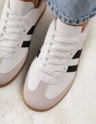 gowin Sneakers Casuale Alb-Negru cu Talpă Plată cu Barete Jereria