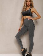 greenice Ciemnoszare Legginsy Podkreślające Pośladki Push-Up Invia