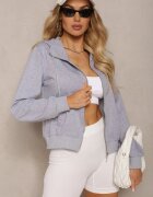 h&s Bluză Casual Gri cu Cusătură Decorativă și Glugă Siraca