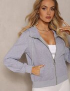 h&s Bluză Casual Gri cu Cusătură Decorativă și Glugă Siraca