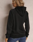 h&s Bluza Neagră Clasică cu Imprimeu pe Față și Glugă Inalle