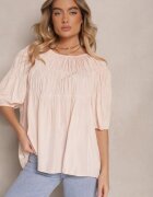 h&s Bluză Roz pal din Viscoză cu croială Oversize cu elastic la umeri Alirona