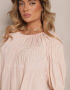 h&s Bluză Roz pal din Viscoză cu croială Oversize cu elastic la umeri Alirona