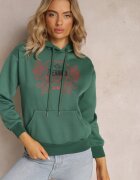 h&s Bluză Verde La modă cu Imprimeu și Glugă Decorată cu Imprimeu Arinalu
