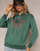 h&s Bluză Verde La modă cu Imprimeu și Glugă Decorată cu Imprimeu Arinalu