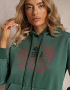 h&s Bluză Verde La modă cu Imprimeu și Glugă Decorată cu Imprimeu Arinalu