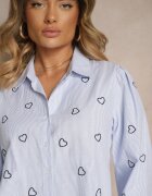 h&s Cămașă Albastru-Neagră din Bumbac Decorată cu Broderie Dovelira