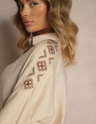 h&s Cămașă Bej cu Broderie Decorativă Sadine