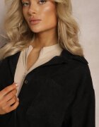 h&s Cămașă Neagră din corduroy cu nasturi Rhiawen