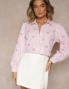 h&s Cămașă Roză din Bumbac Decorată cu Broderie Dovelira