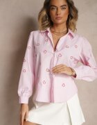 h&s Cămașă Roză din Bumbac Decorată cu Broderie Dovelira