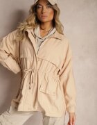 h&s Jachetă Parka Bej închis cu adaos de bumbac finisată cu șnururi închisă cu capse Velona