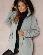 h&s Jachetă Parka verde închis cu glugă cu blană Jossie