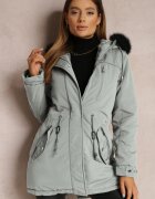 h&s Jachetă Parka verde închis cu glugă cu blană Jossie
