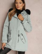 h&s Jachetă Parka verde închis cu glugă cu blană Jossie