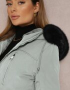 h&s Jachetă Parka verde închis cu glugă cu blană Jossie
