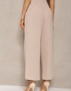 h&s Pantaloni Bej Culottes cu Talie Înaltă și Elastic Lipadre