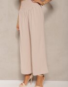 h&s Pantaloni Bej Culottes cu Talie Înaltă și Elastic Lipadre