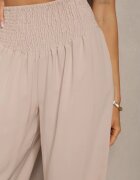 h&s Pantaloni Bej Culottes cu Talie Înaltă și Elastic Lipadre