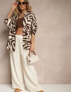 h&s Pantaloni bej deschis Palazzo cu croială largă High Waist Ollevia