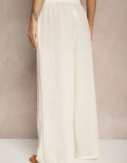 h&s Pantaloni bej deschis Palazzo cu croială largă High Waist Ollevia