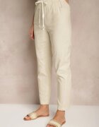 h&s Pantaloni bej închis din bumbac cu legătură decorativă Siltebia