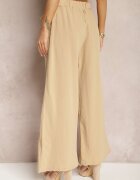 h&s Pantaloni Bej închis Largi cu curea din material textil tip Paper Bag Lasette