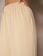 h&s Pantaloni Bej Largi Tip Palazzo Talie înaltă Araneira