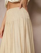 h&s Pantaloni bej tip culotte cu croială largă Talie înaltă Lungime 7/8 Ulanova