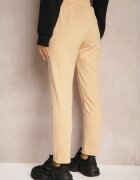 h&s Pantaloni Casual Bej din Bumbac Talie înaltă cu elastic în talie Beliefra