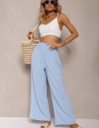 h&s Pantaloni Culotte Albastru deschis Talie înaltă cu elastic în talie Lipadre
