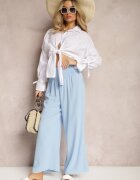 h&s Pantaloni Culotte Albastru deschis Talie înaltă cu elastic în talie Lipadre
