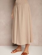 h&s Pantaloni Culotte Bej cu pliuri decorative Fenodria