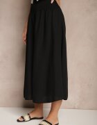 h&s Pantaloni culotte negri cu încrețituri decorative Fenodria