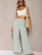 h&s Pantaloni Culotte Verde deschis Talie înaltă cu elastic în talie Lipadre