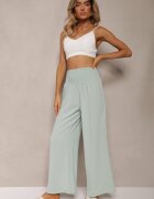 h&s Pantaloni Culotte Verde deschis Talie înaltă cu elastic în talie Lipadre