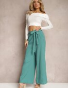 h&s Pantaloni Largi Mentă cu curea de material tip Paper Bag Lasette