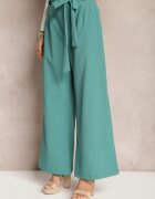 h&s Pantaloni Largi Mentă cu curea de material tip Paper Bag Lasette