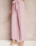 h&s Pantaloni largi roz închis cu curea din material tip Paper Bag Lasette