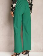 h&s Pantaloni Largi Verzi în stil Paper Bag cu cordon din material Xennia