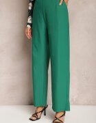 h&s Pantaloni Largi Verzi în stil Paper Bag cu cordon din material Xennia